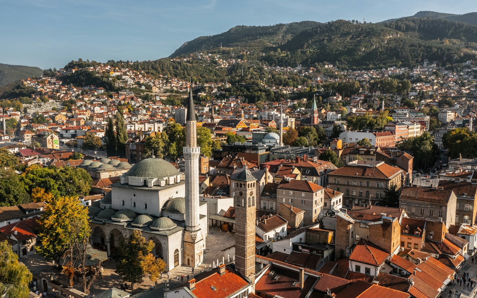 View of Sarajevo Old Town and Gazi Husrev-beg Mosque