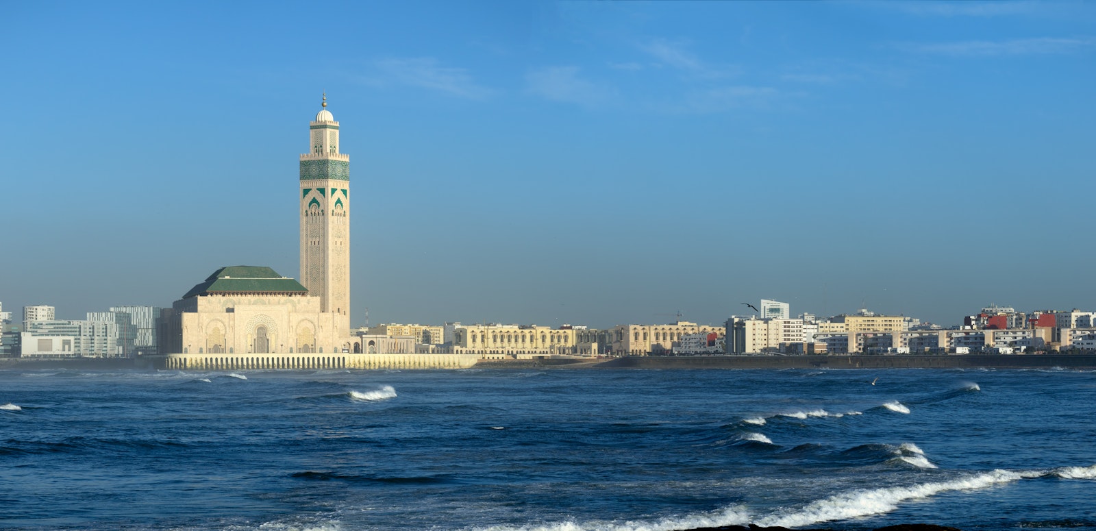Hassan II Mosque in coastal setting of Casablanca