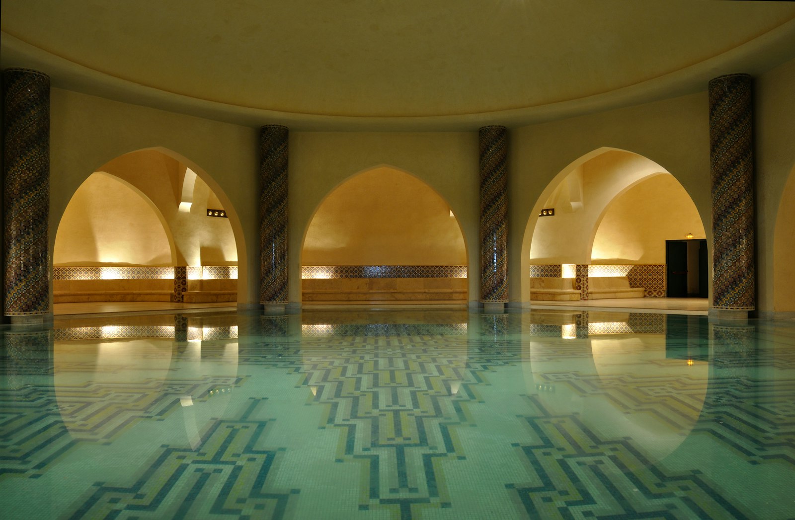 Inside of a traditional Hammam in Morocco