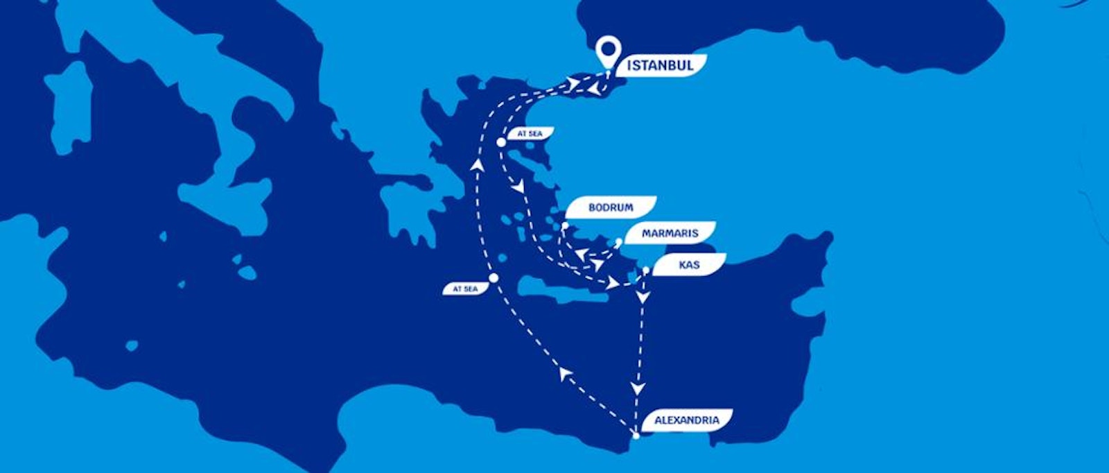 7 Nights from Istanbul to the Best of the Mediterranean route map