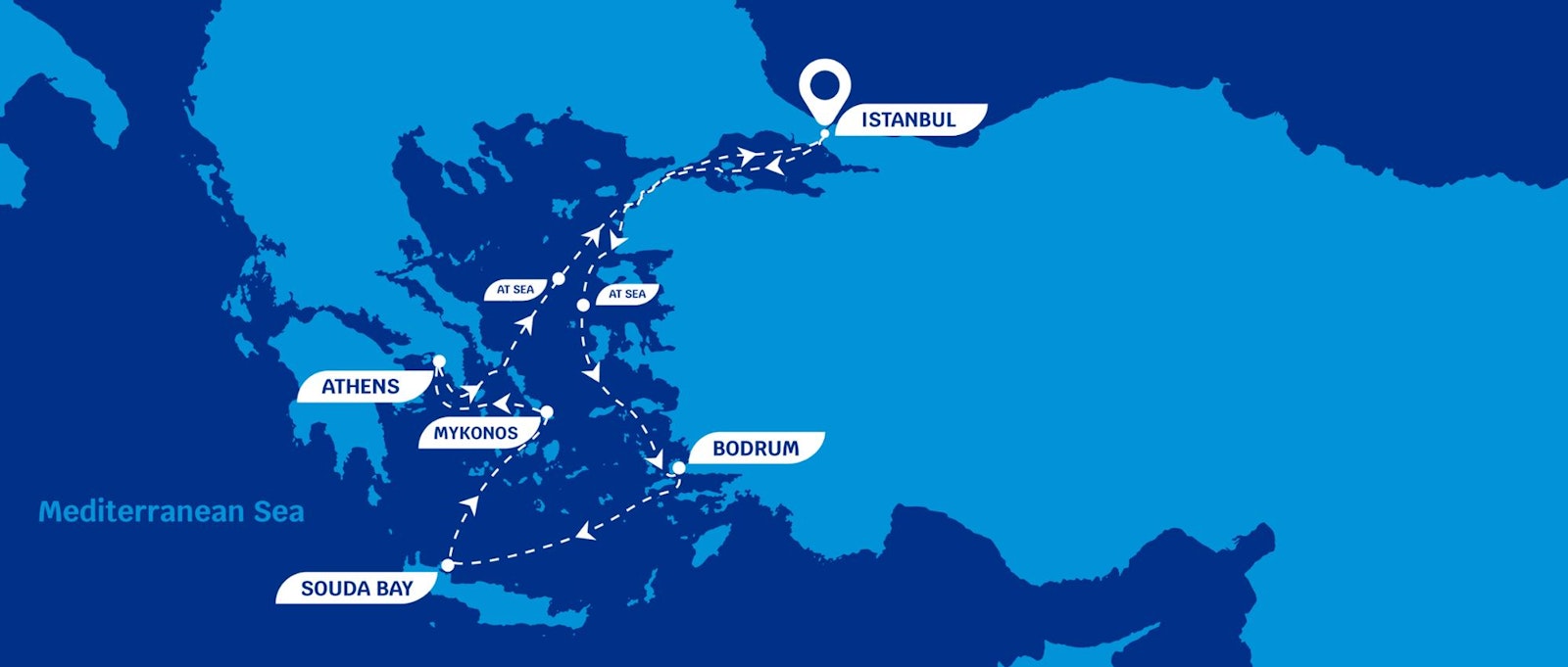 7 Nights from Istanbul on a Captivating Mediterranean Cruise route map