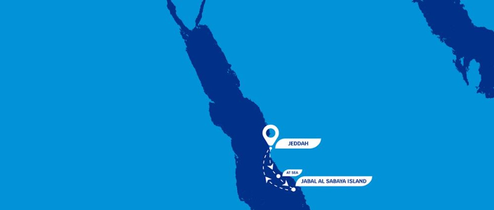 A Weekend Getaway from Jeddah to Jabal Al-Sabaya Island (ideal for Umrah+) route map