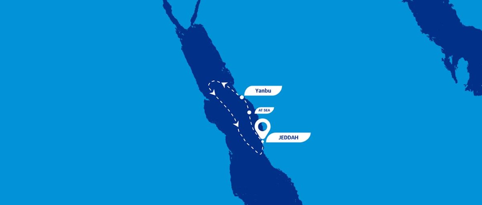 3 Nights from Jeddah to Yanbu route map