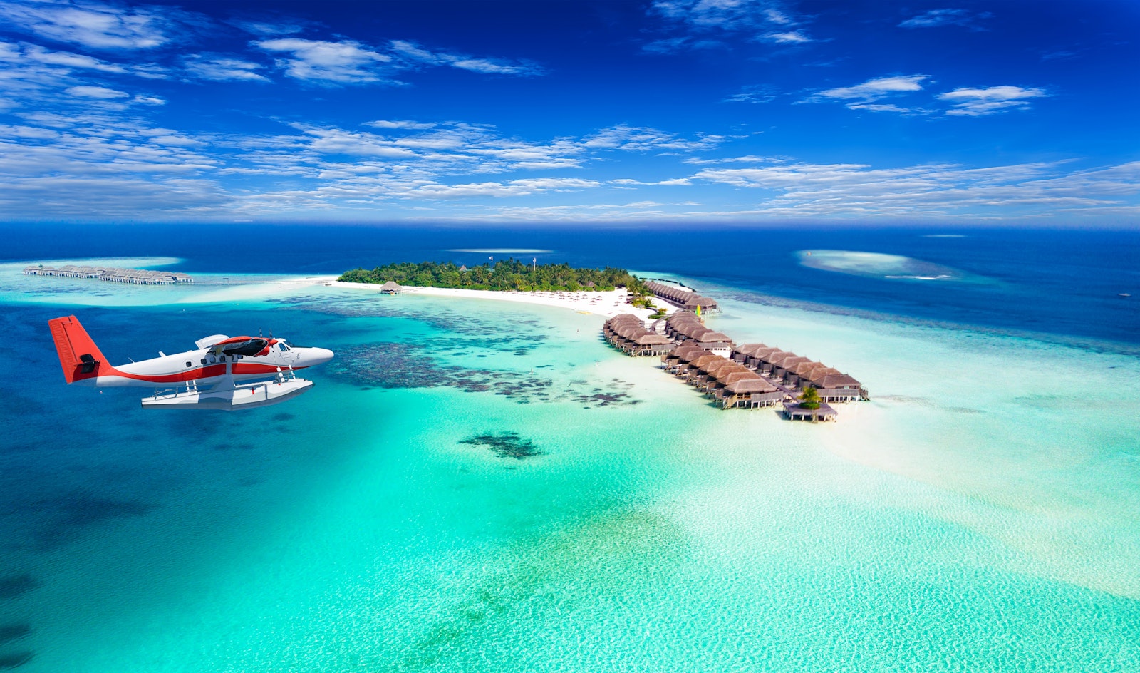 Seaplane transfer in the Maldives