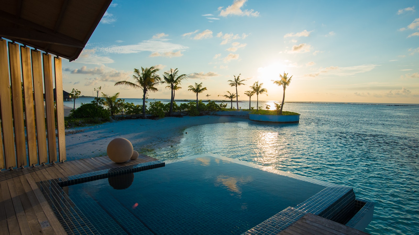 Sunset by the pool