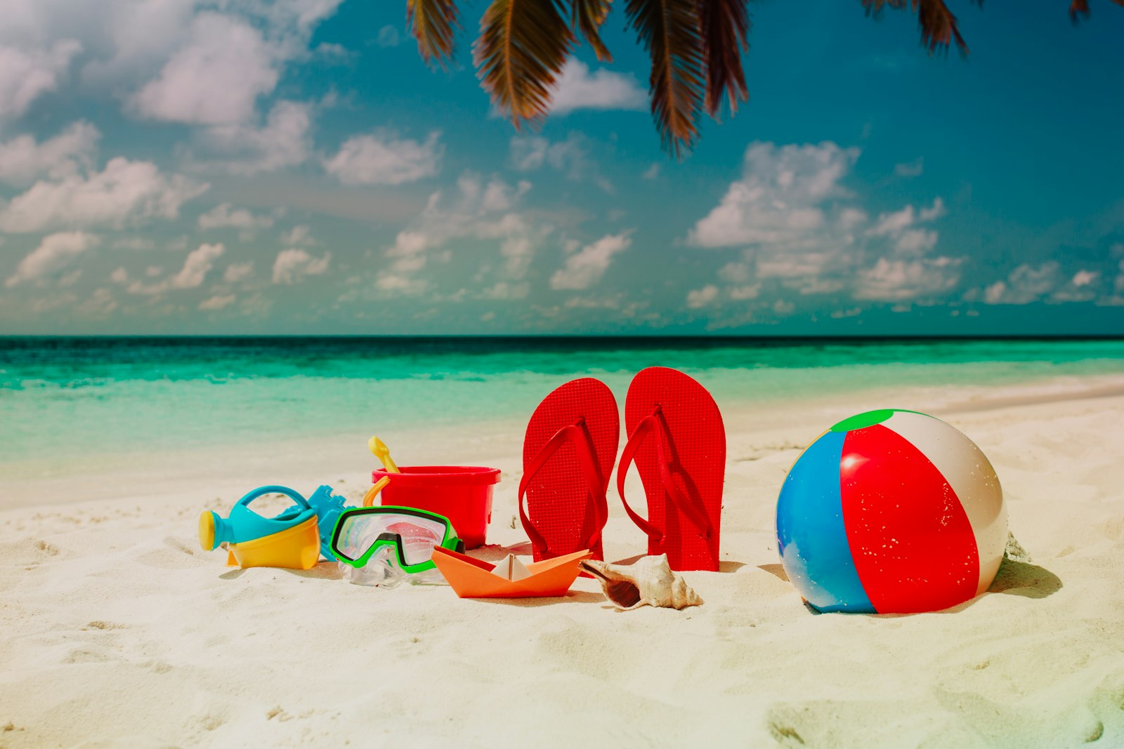 Children's beach activities in the Maldives