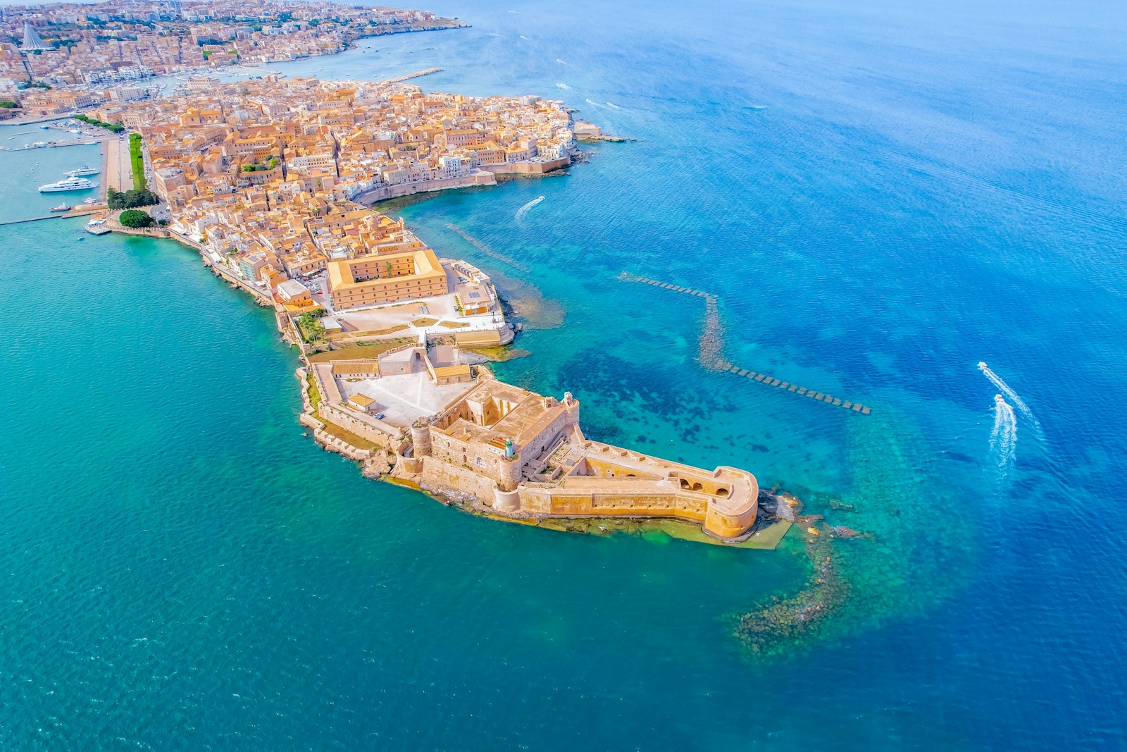 Aerial view of Ortigia island