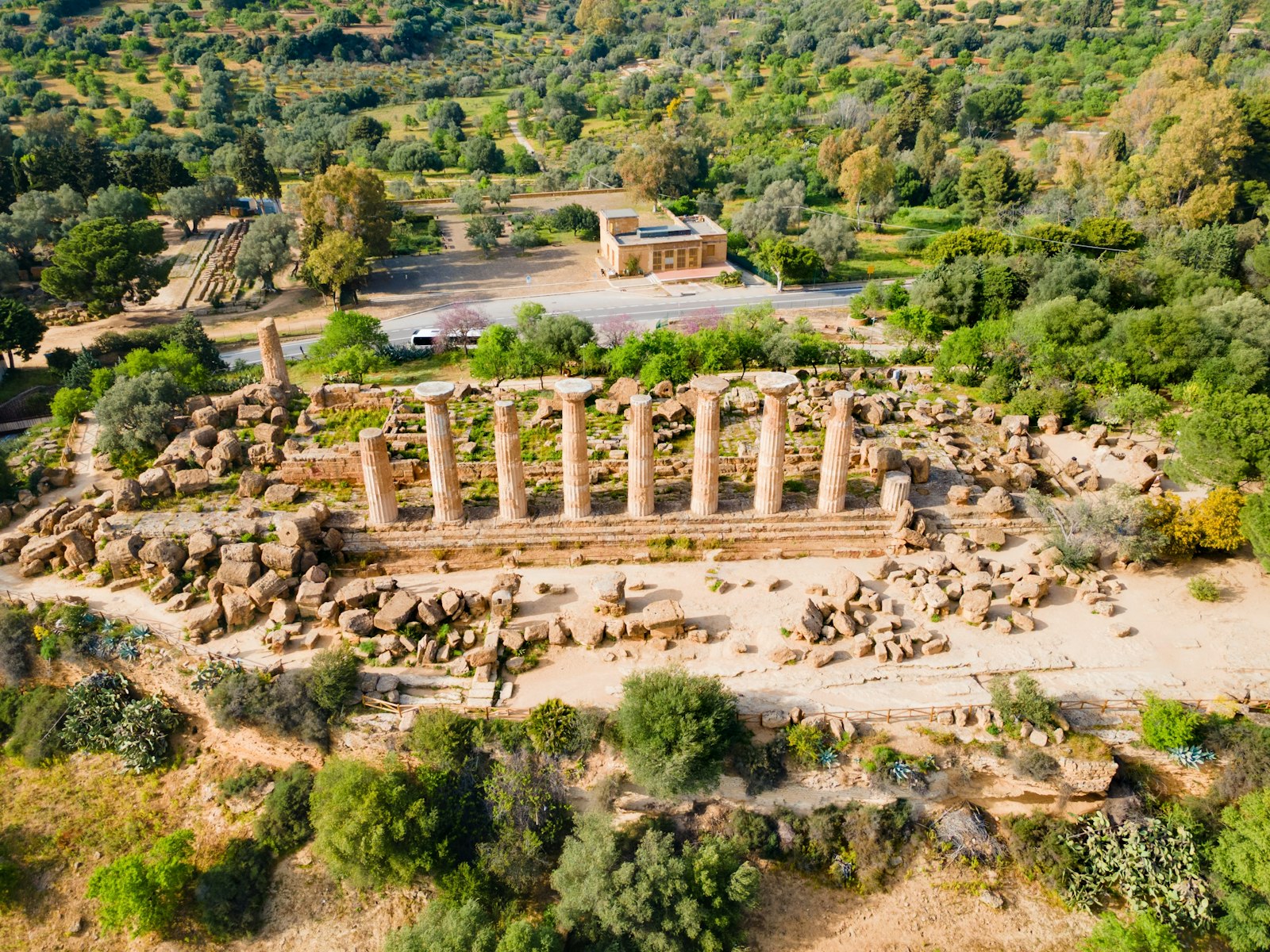 Aerial panoramic view at the Valley of the Temples