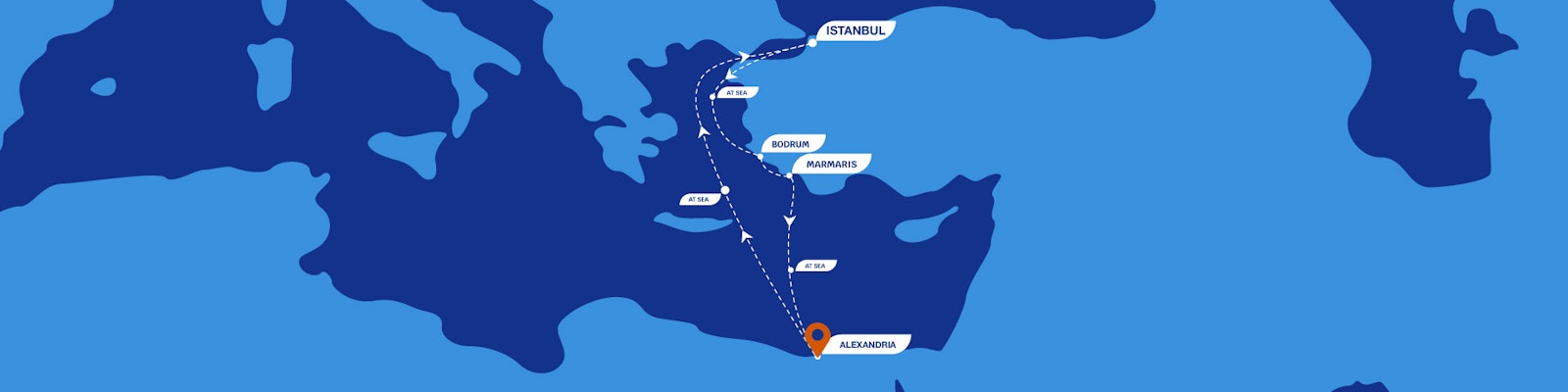 7 Nights from Alexandria Through the Turkish Riviera route map