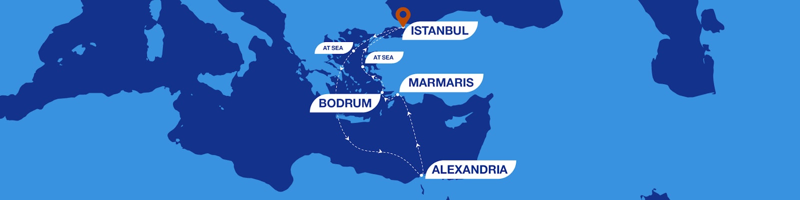 7 Nights to Alexandria & Türkiye's Coastal Treasures route map