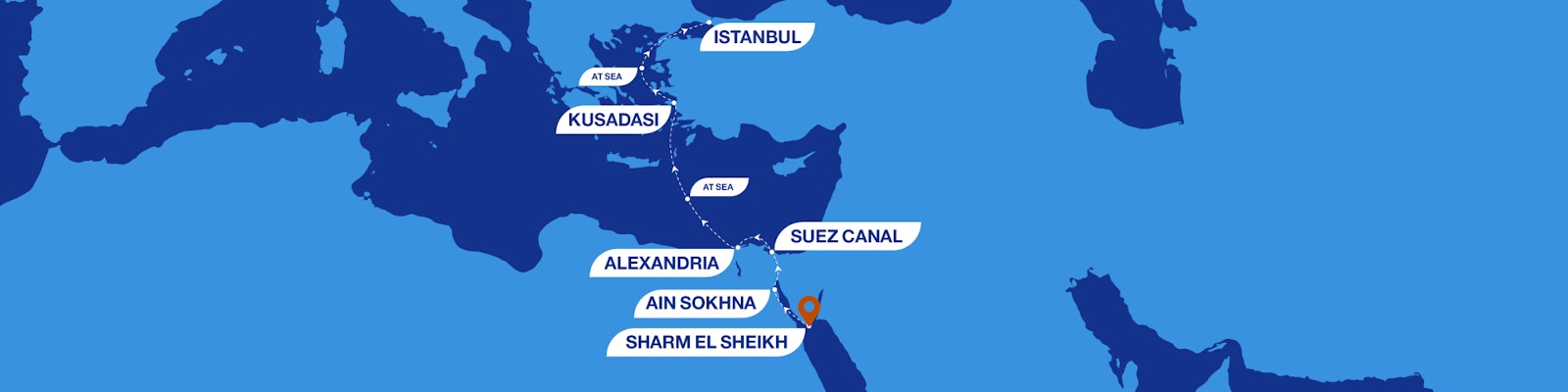 7 Nights from Sharm El Sheikh to Istanbul route map