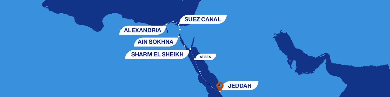 5 Nights from Jeddah to Alexandria (ideal after Umrah) route map