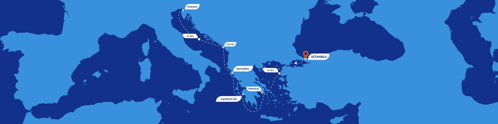 7 Nights from Istanbul to Trieste across 5 Countries route map