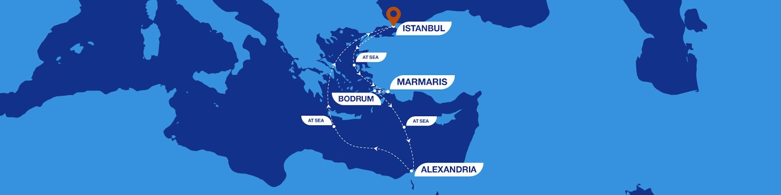 7 Nights from Istanbul to the Turkish Coast and Historic Alexandria route map
