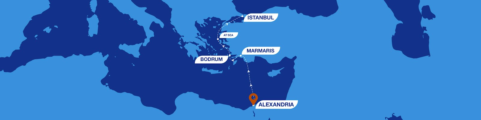4 gecə: İskəndəriyyədən Marmaris, Bodrum və İstanbula marşrut xəritəsi