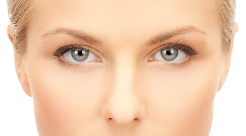 woman with green eyes up close