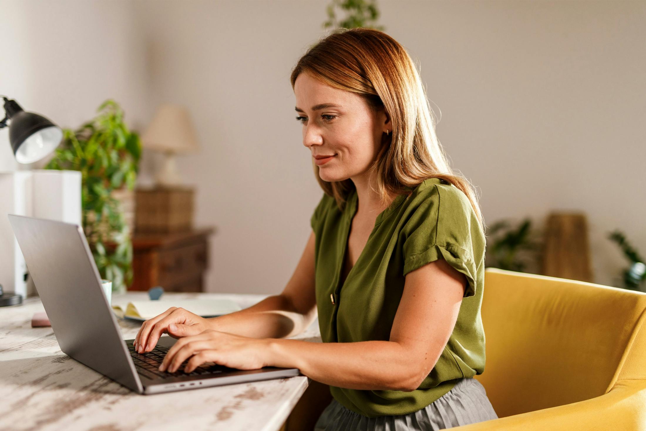 woman on her laptop