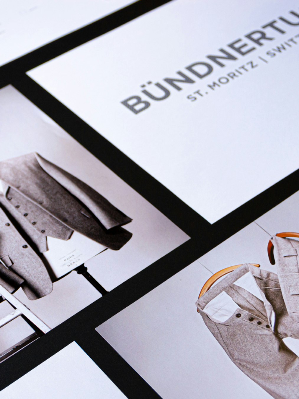 Editorial- und Produktfotos für Bündnertuch mit Stoffmustern und traditioneller Mode.