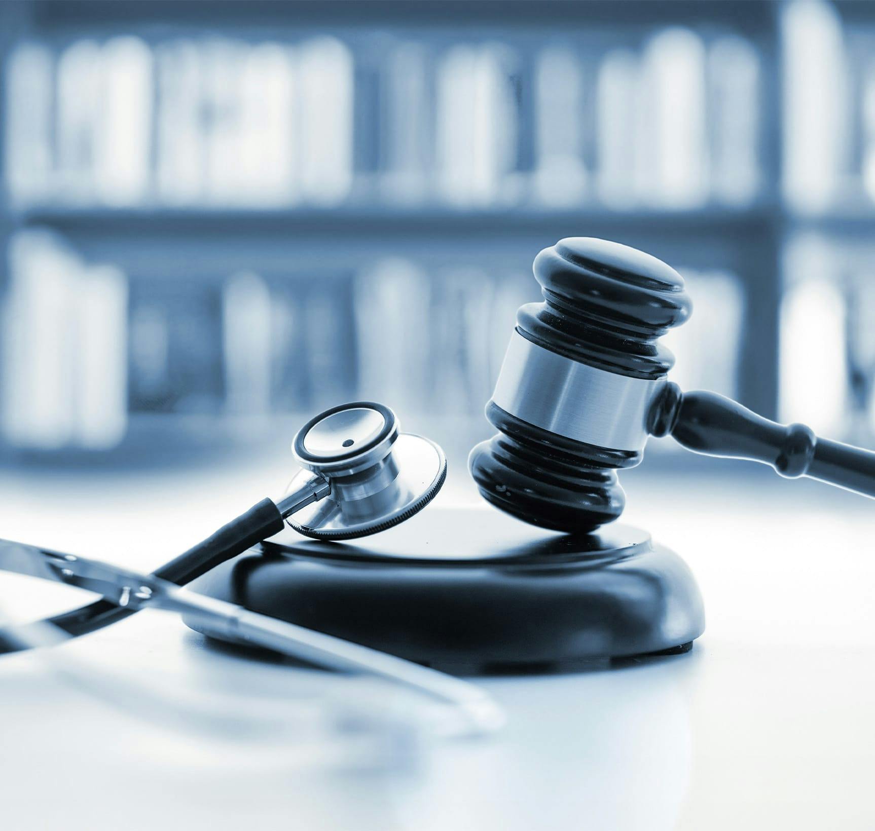 Stethoscope and gavel