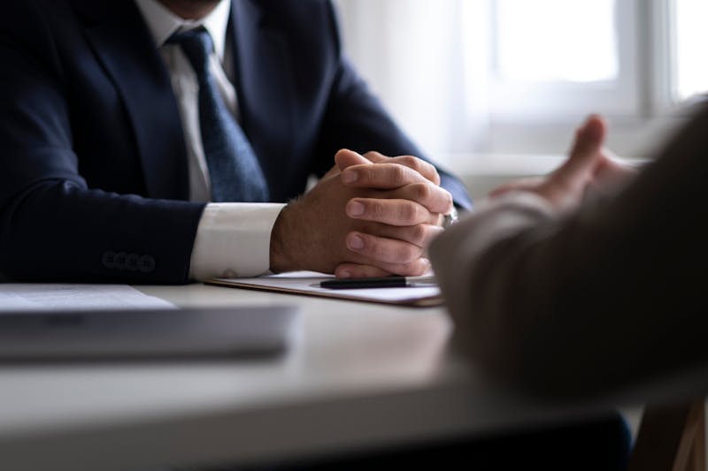 A lawyer helping a client