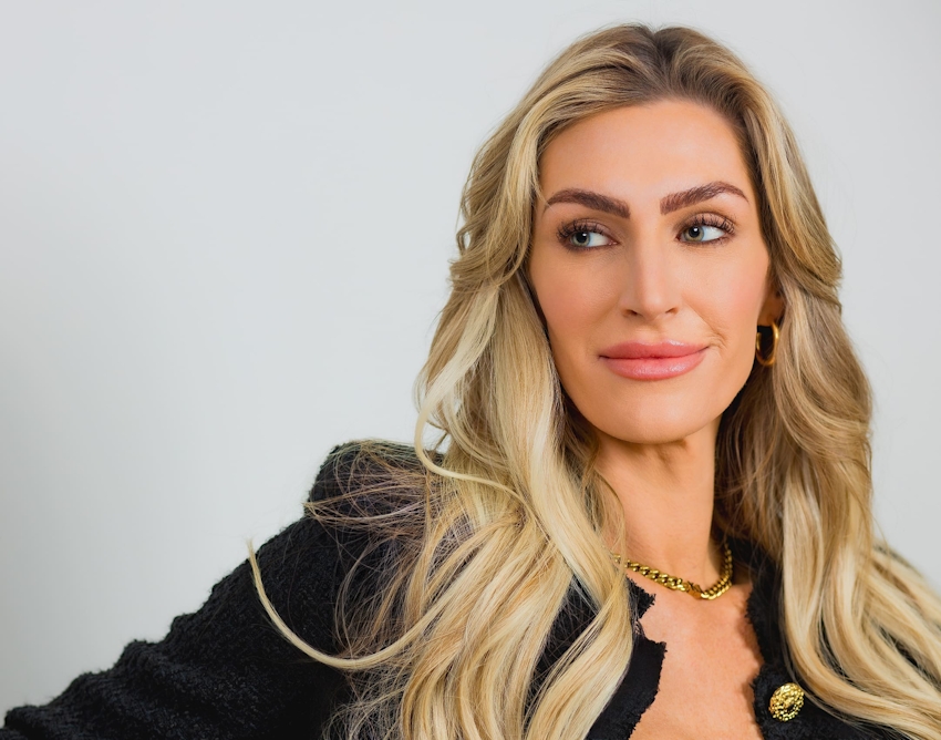 Blonde woman smiling