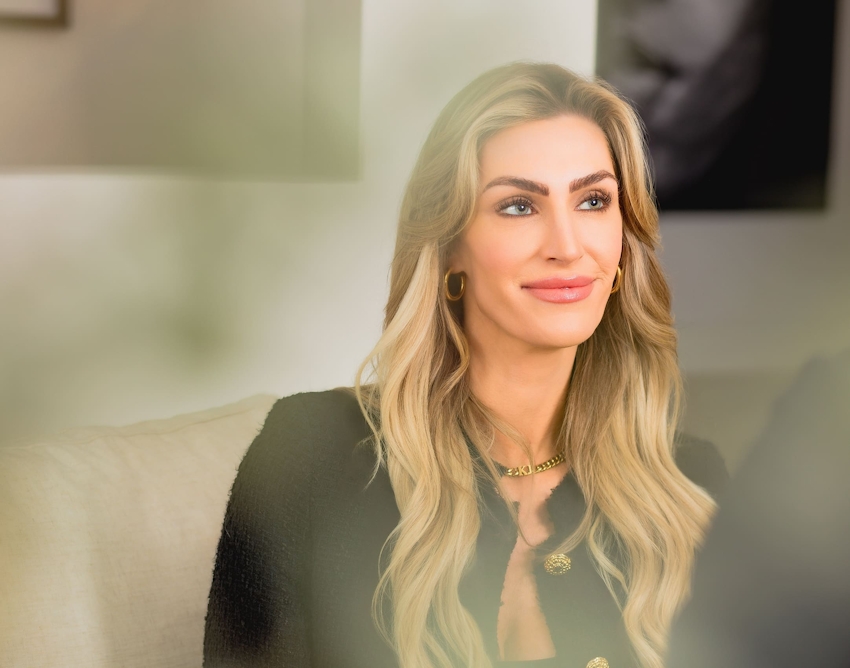 Blonde woman smiling