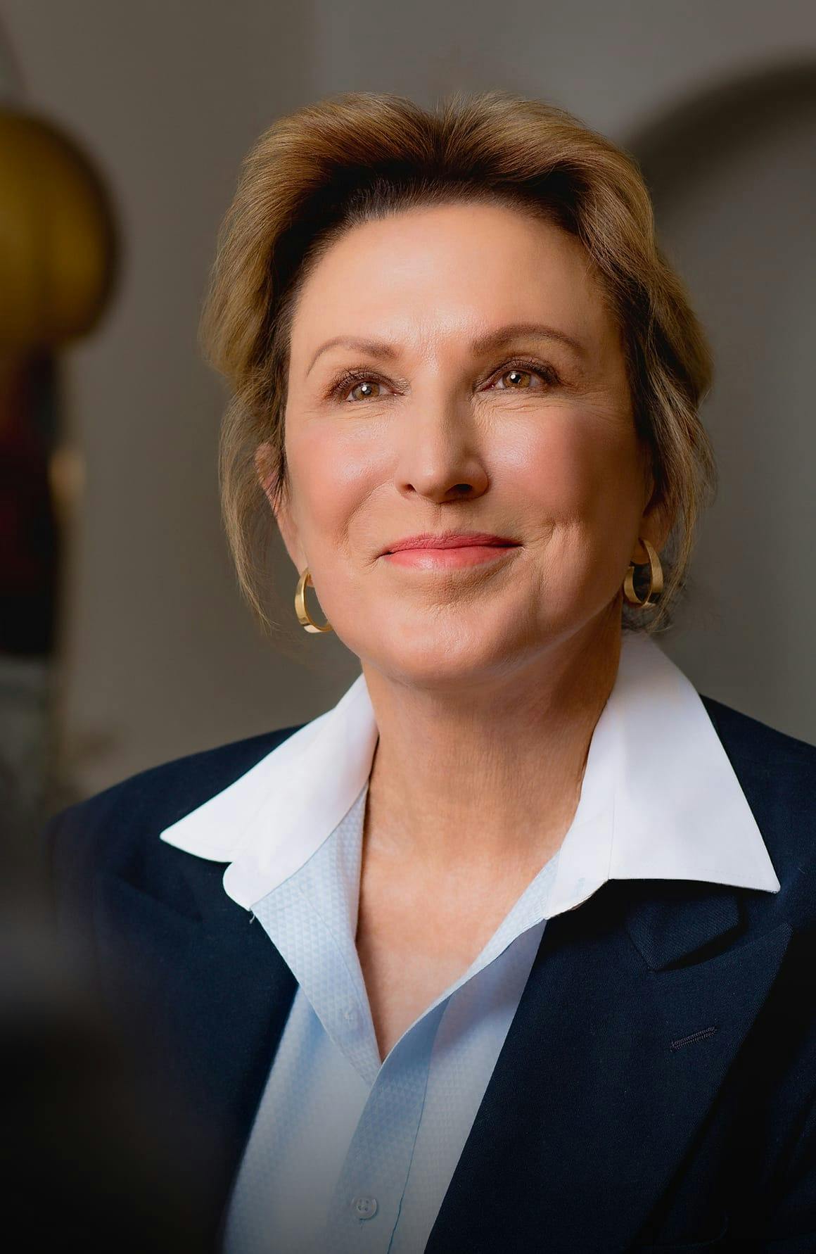 woman wearing a collared shirt