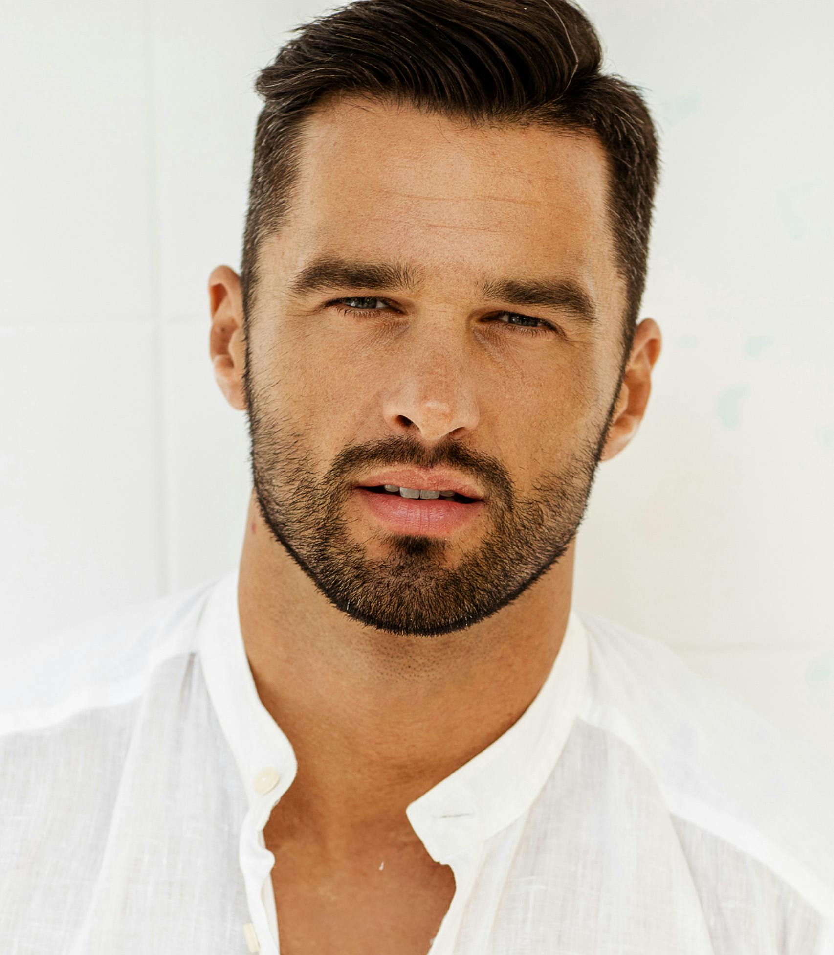 handsome man with facial hair