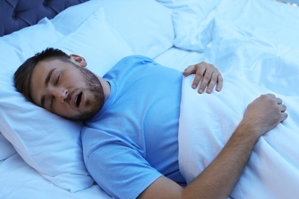 Man snoring