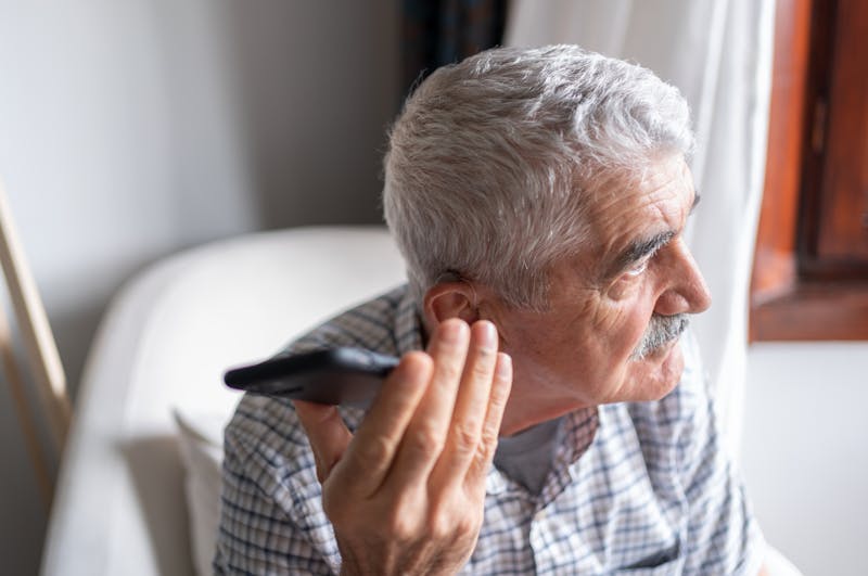 man with hearing problem