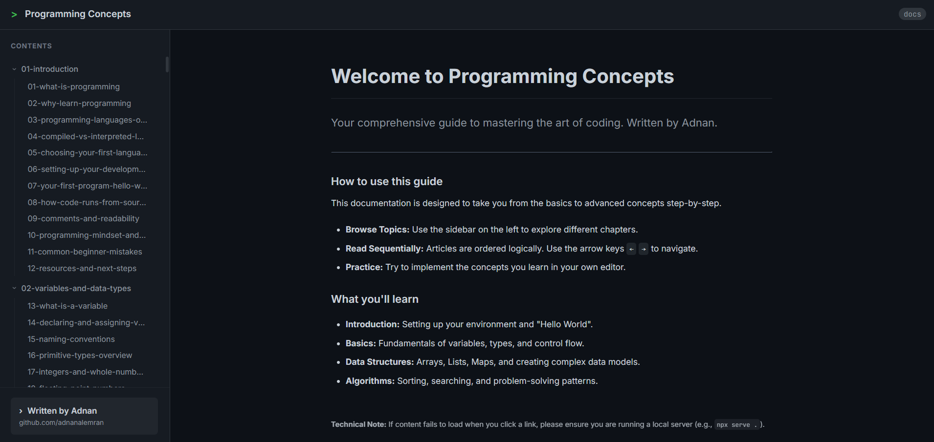 Programming Concepts screenshot