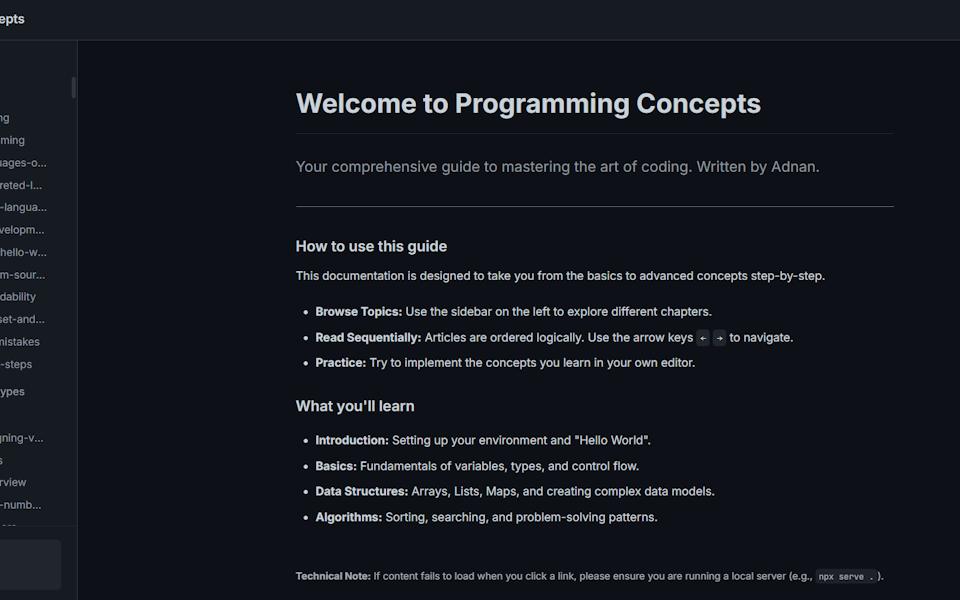 Programming Concepts screenshot