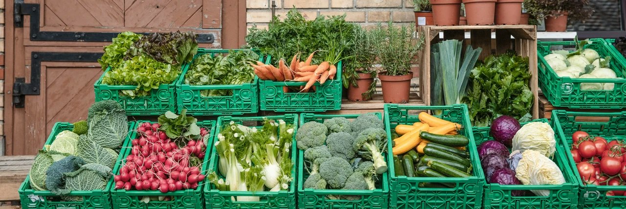Marktstand mit Gemüse