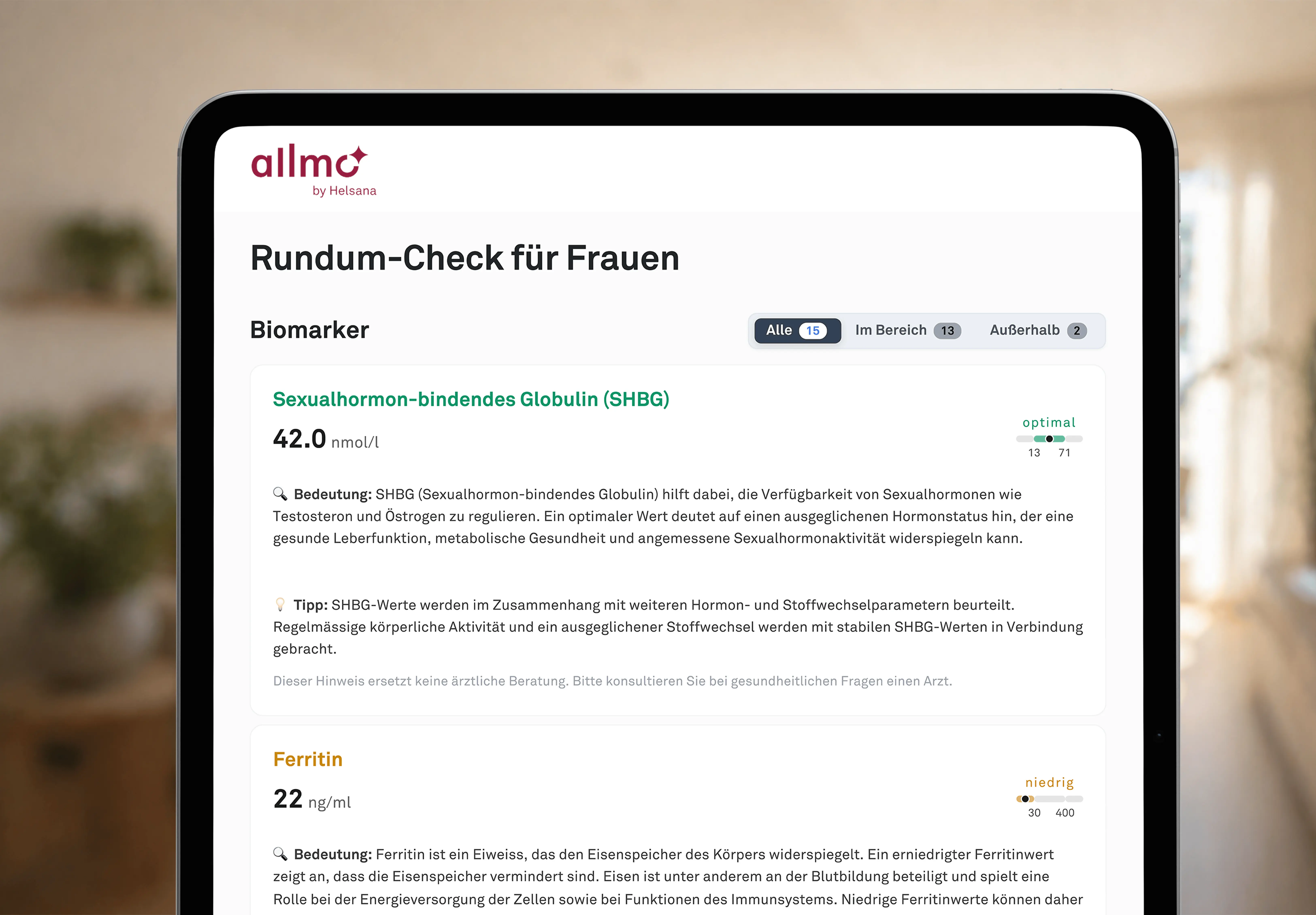 Ergebnisbericht Rundum-Check für Frauen