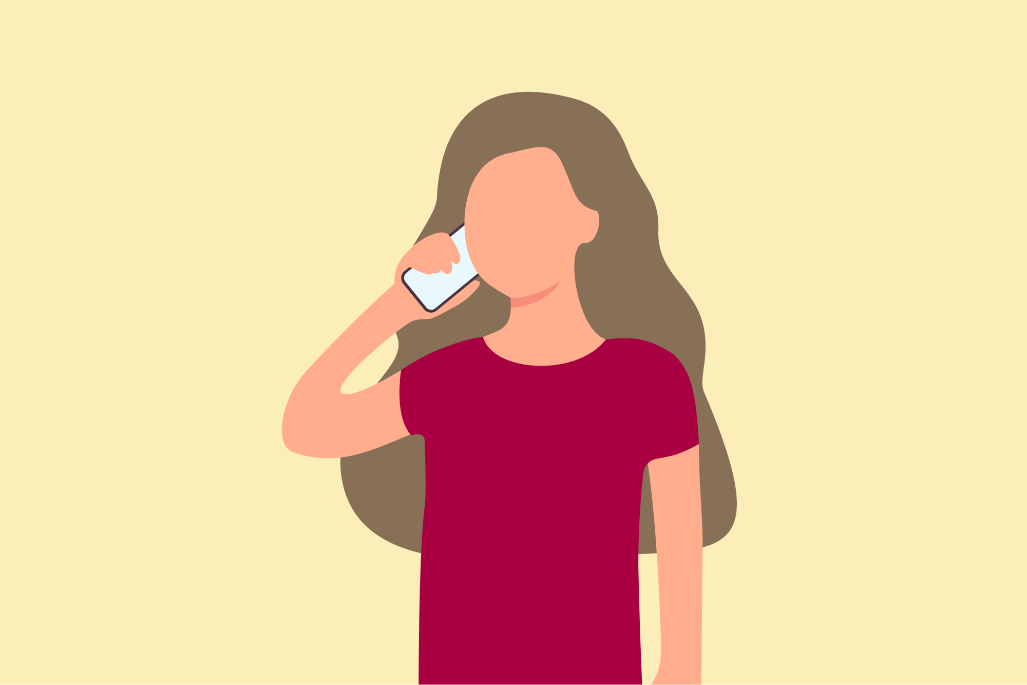Illustration Frau am Telefon