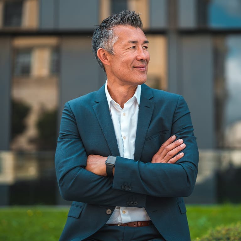 man crossing his arms