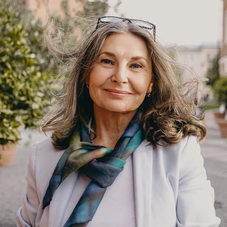 older woman smiling