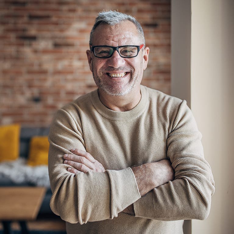 man crossing his arms