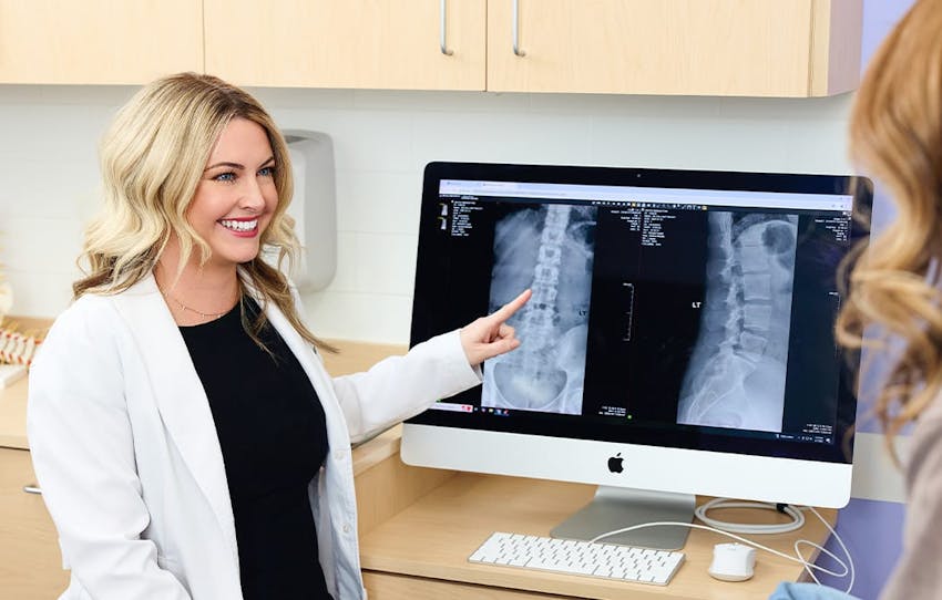 doctor pointing to an x-ray