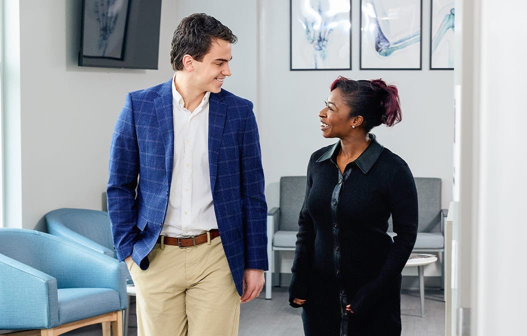 doctor smiling at a patient