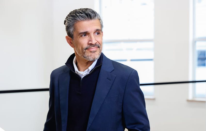 older man looking to the right