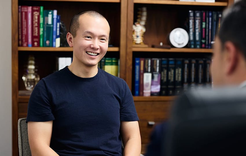 patient smiling at the doctor