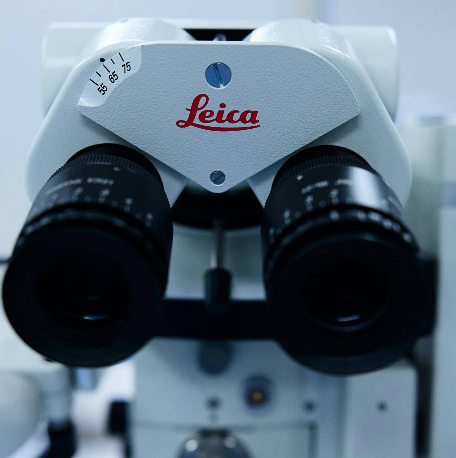 close up of microscope lenses
