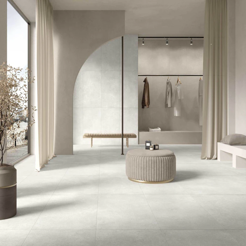 Pavimento e rivestimento in gres porcellanato effetto cemento serie SERICA by Dado Ceramica