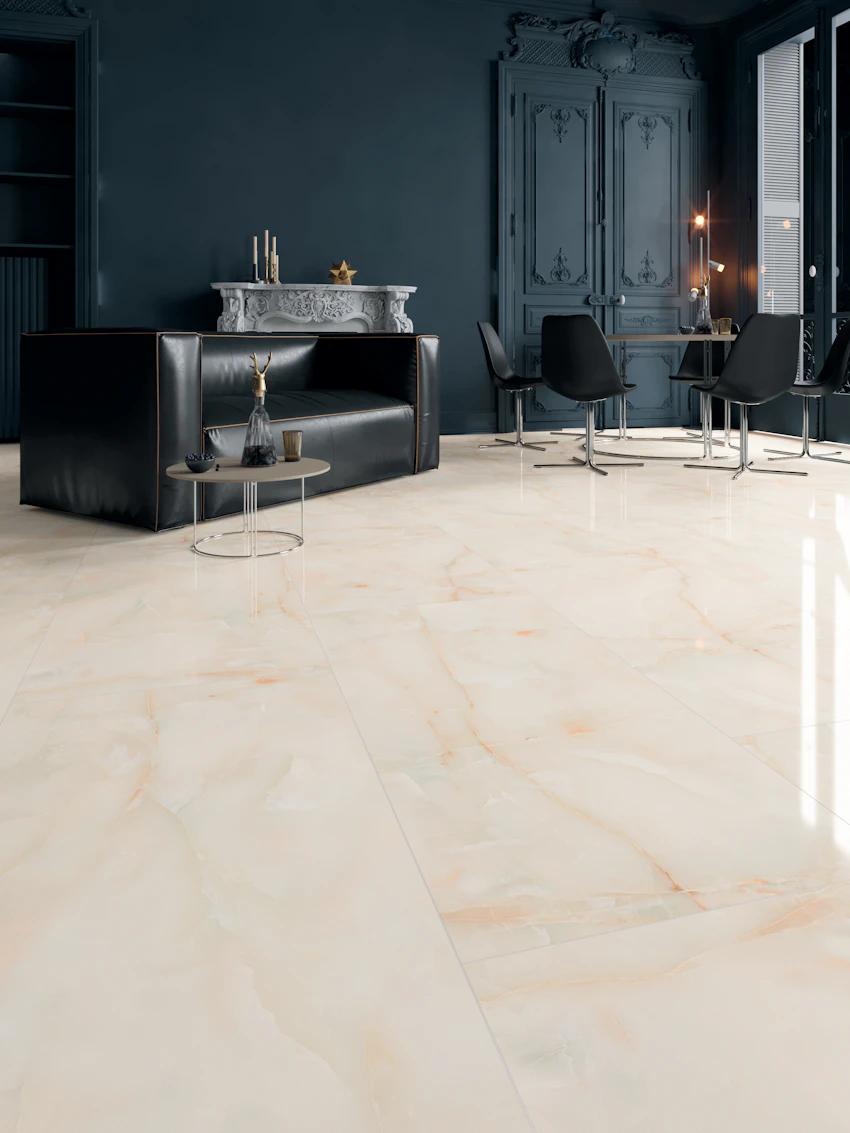 Pavimento in gres porcellanato effetto marmo lucido STAR ONYX 60x120 spessore 7 mm