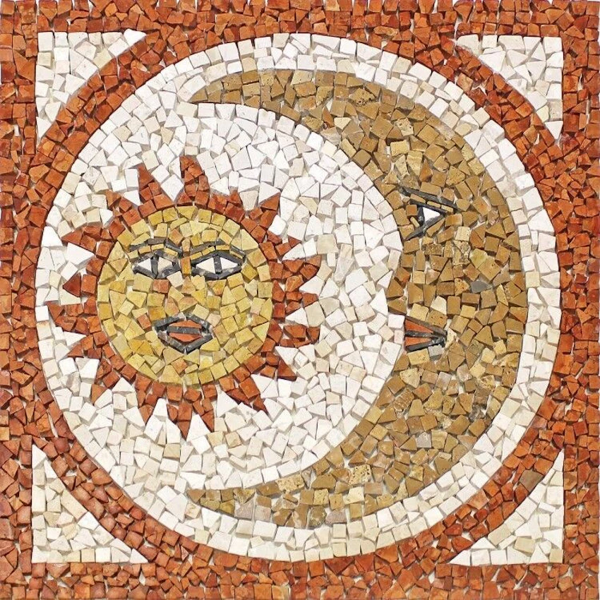 Rosoni in marmo anticato 67x67 su rete