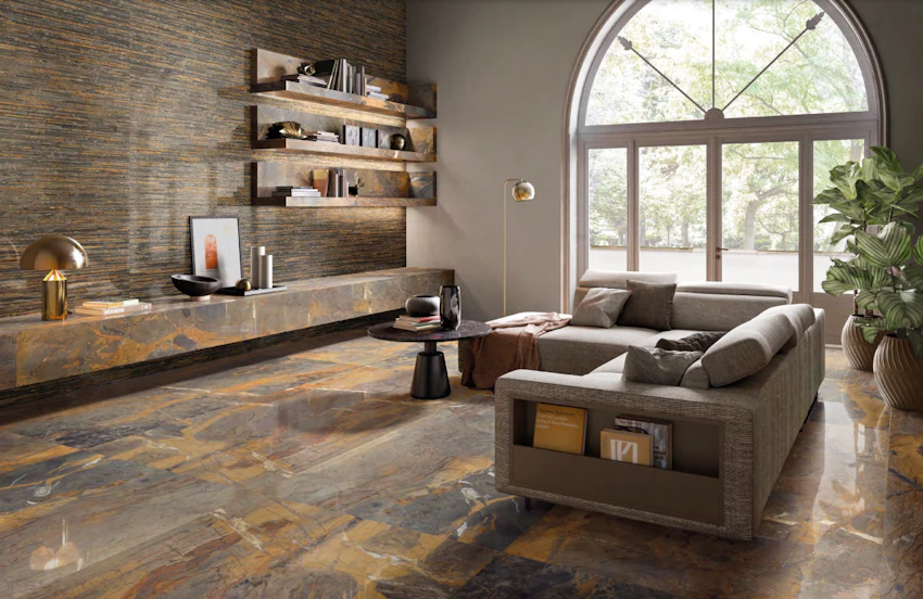 Lastra In Gres Emilceramica Tele di Marmo Reloaded Fossil Brown Malevic 120x278