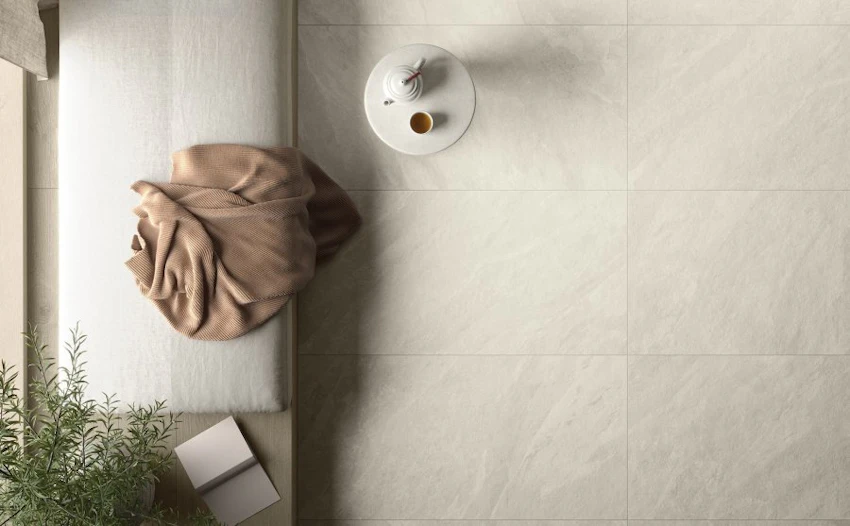 Pavimento in gres porcellanato galleggiante Slate White 60x120 Del Conca