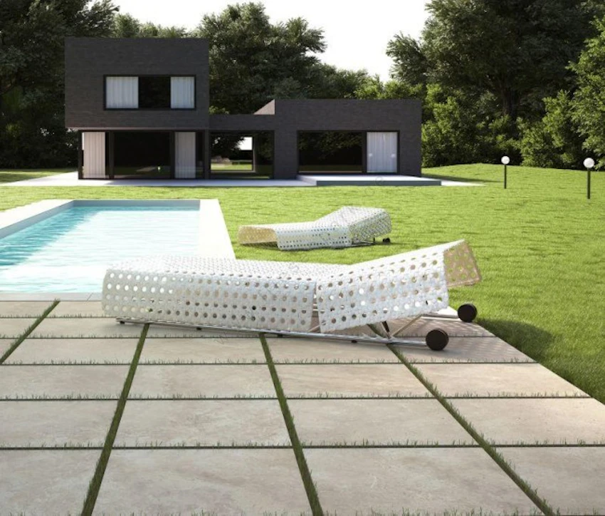 Pavimento galleggiante in gres porcellanato effetto pietra HTE2 60x60 by Del Conca
