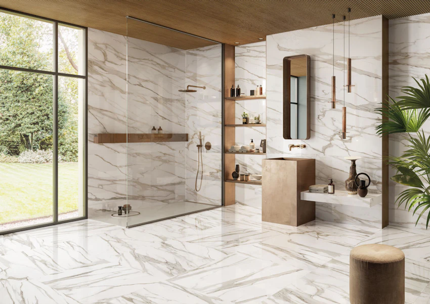 Lastra In Gres Emilceramica Tele di Marmo Reloaded Calacatta Gold Canova 120x278 